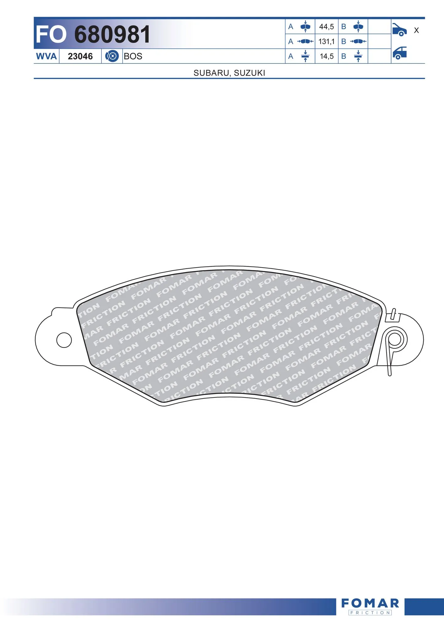 Brake Pad Set, disc brake